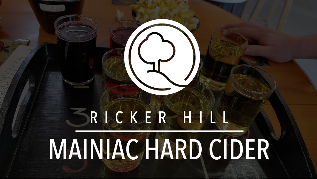 Ricker Hill Mainiac Hard Cider apple orchard in Turner, Maine