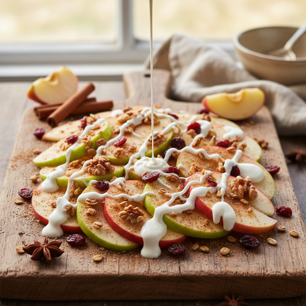 Apple Nachos with Yogurt Drizzle