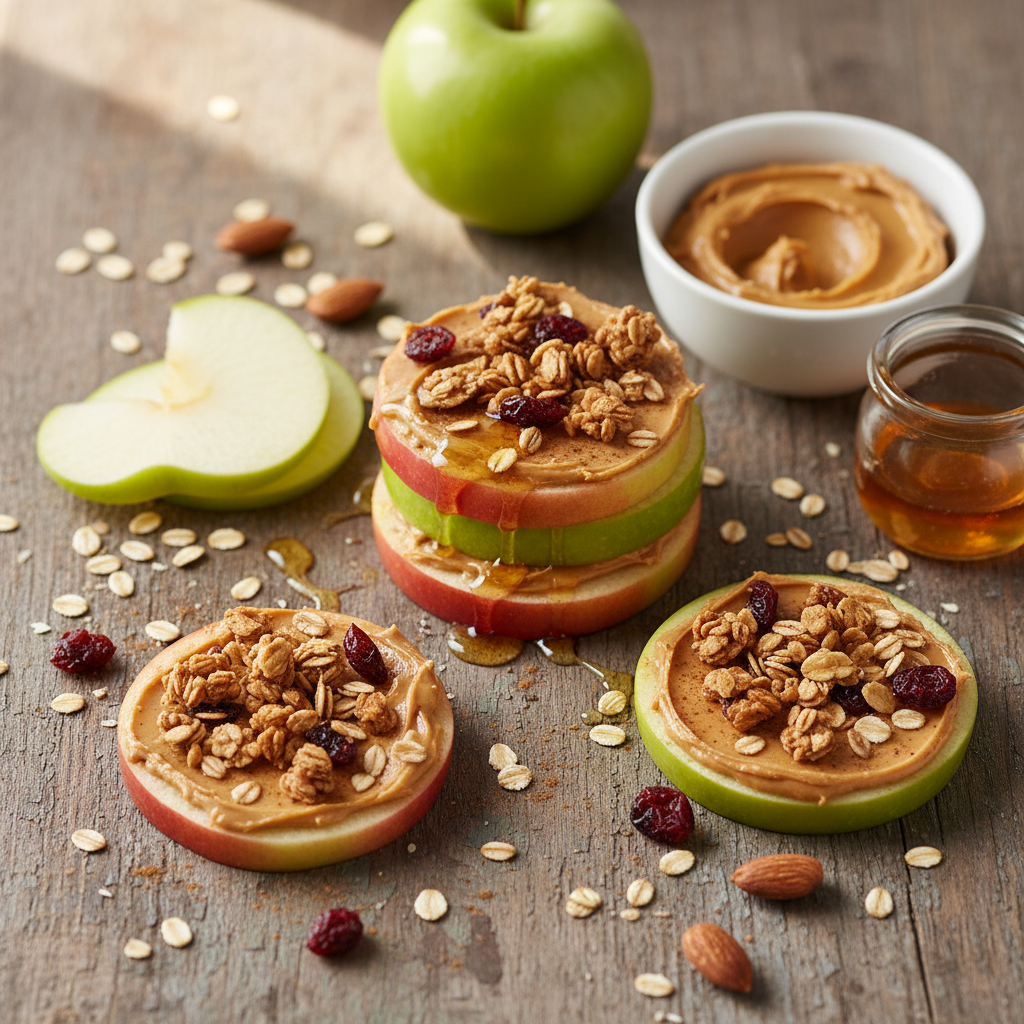 Apple Sandwich Snacks with Peanut Butter