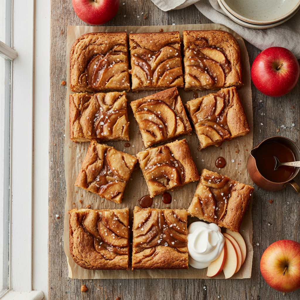 Salted Caramel Apple Blondies